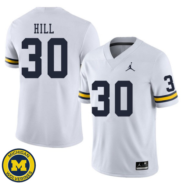 Mens University of Michigan #30 Daxton Hill White NCAA Football Jersey